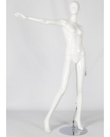 Maniquí mujer colección Goldsmith, posición recta, brazos rectos, color  blanco mate.